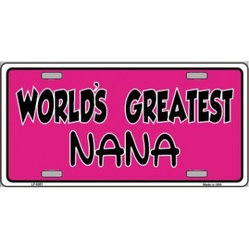 Worlds Greatest Nana Metal License Plate 
